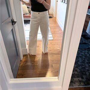 DL1961 White Wide-Leg Jeans